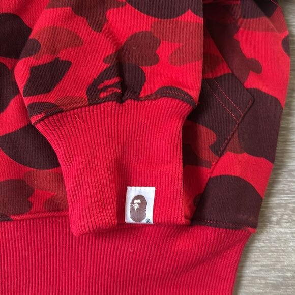 A BATHING APE MEN COLOR CAMO SHARK FULL ZIP HOODIE‎ (RED) SMALL NWT IN PKG - Picture 8 of 8